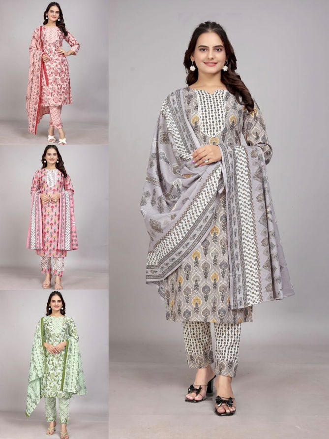 Shamal Daily Wear Cotton Foil Printed Kurti With Bottom Dupatta Wholesale Price In Surat